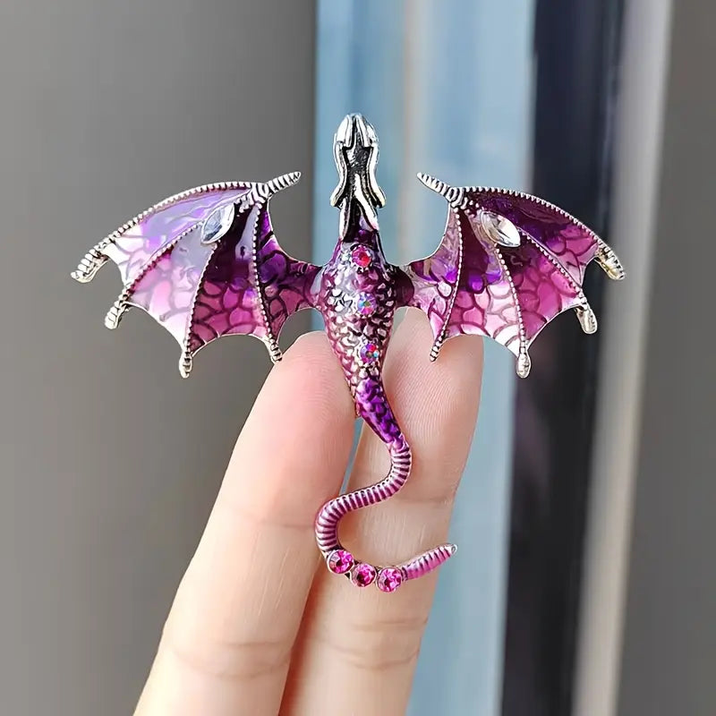 Emaille Drachen Brosche Anstecker | Fantasy