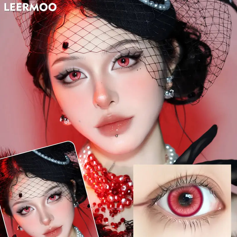 Demon Red - Rote Monatslinse ohne Sehstärke | Leermoo Kontaktlinsenpaar