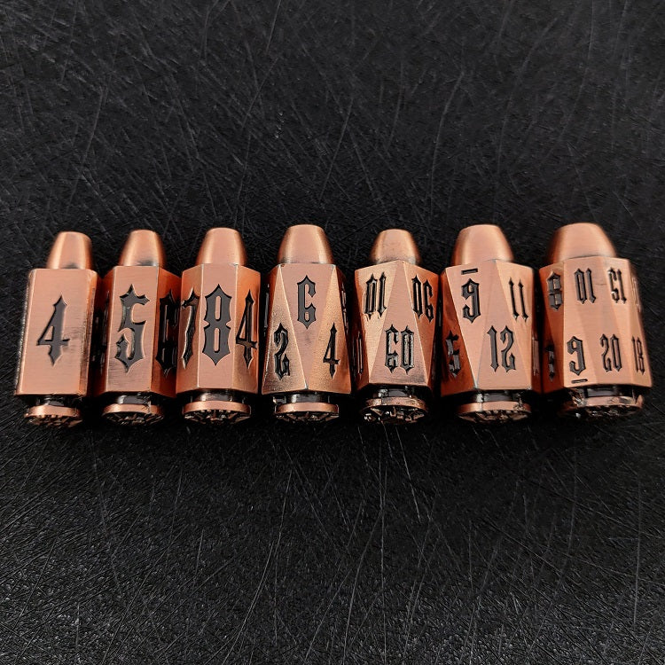 Gunslinger Würfelset | Kupfer | 7-teiliges Würfelset