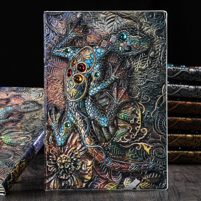 Echse Tagebuch | Mit Prägung | Kunstleder Notebook Din A5