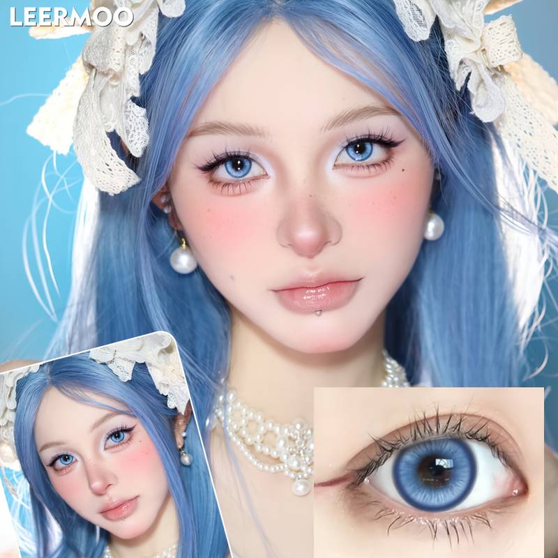 Lightblue - Hellblaue Linse ohne Sehstärke | Leermoo Kontaktlinsenpaar