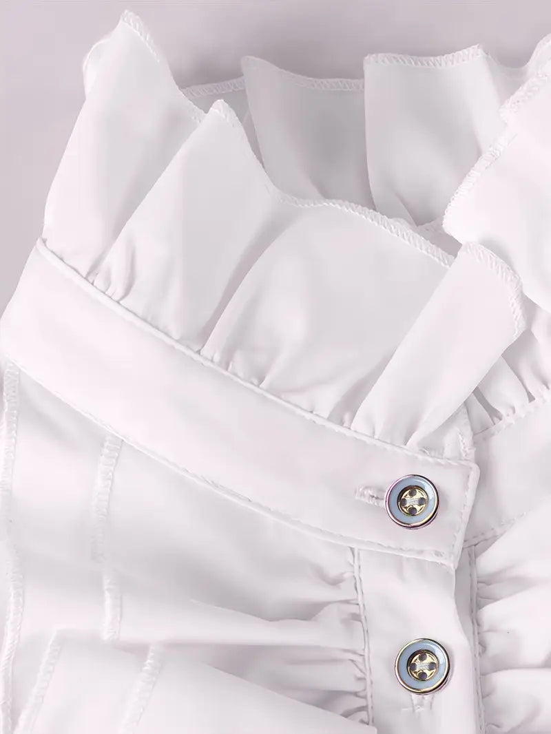 Vintage Bluse "Nescio" | Rüschen, Puffärmel und Knopfleiste Medieval