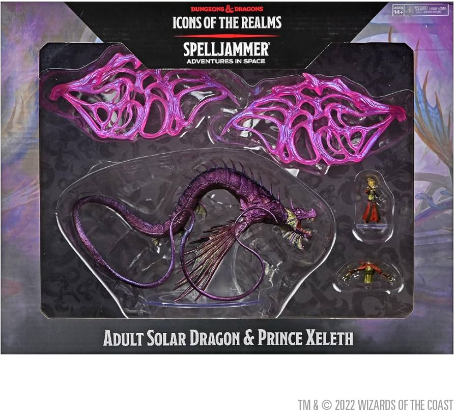 D&D Icons of the Realms: Spelljammer Adventures in Space - Adult Solar Dragon & Prince Xeleth Set 24