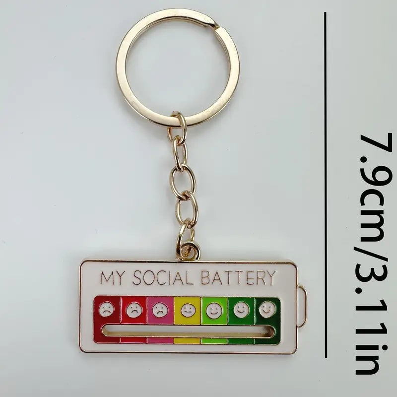 Social Battery Schlüsselanhänger | Verstellbar aus Metall