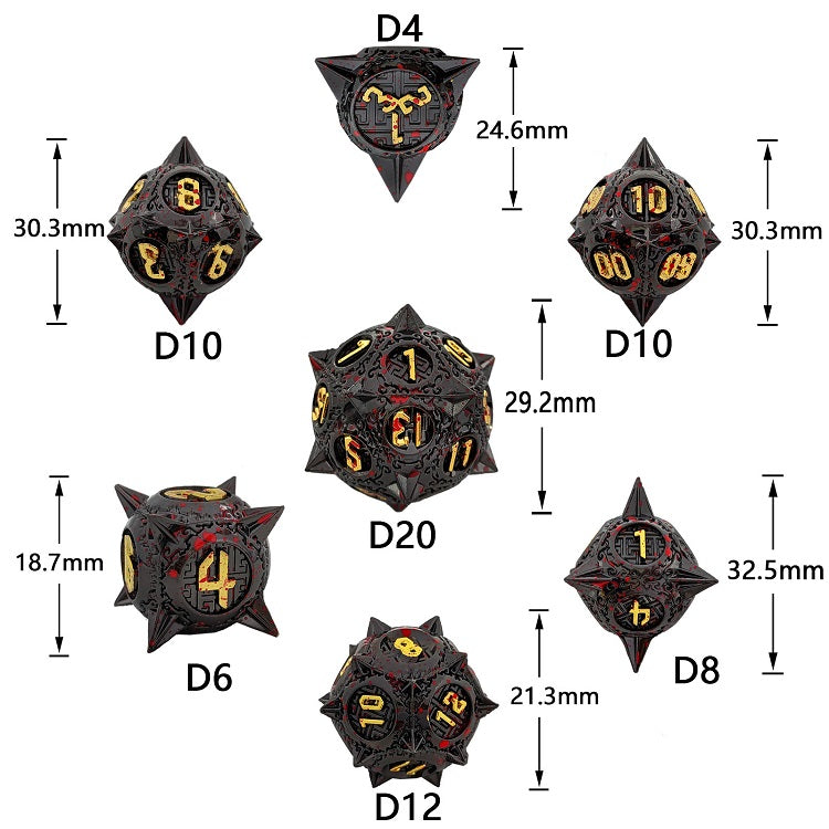 Meteor Hammer Würfelset | 7-teilig