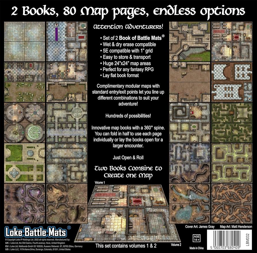 CASTLES CRYPTS AND CAVERNS BOOKS OF BATTLE MATS