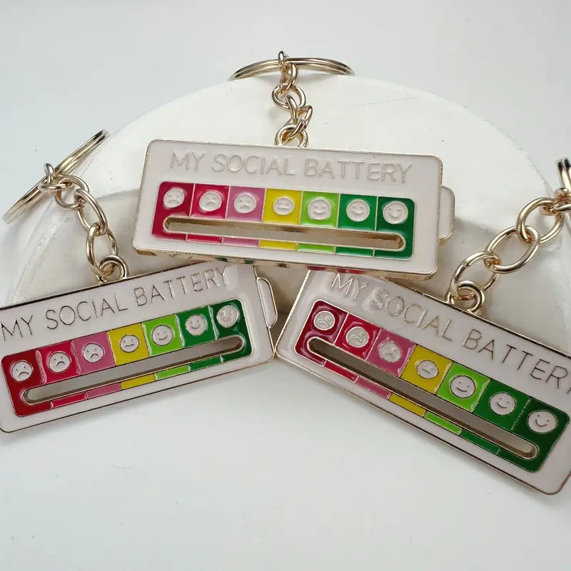 Social Battery Schlüsselanhänger | Verstellbar aus Metall