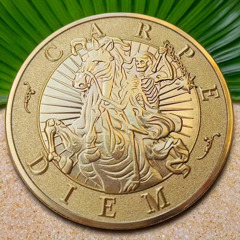 Death Saving Throw Münze Gold "Memento Mori" | Todesrettungswurf
