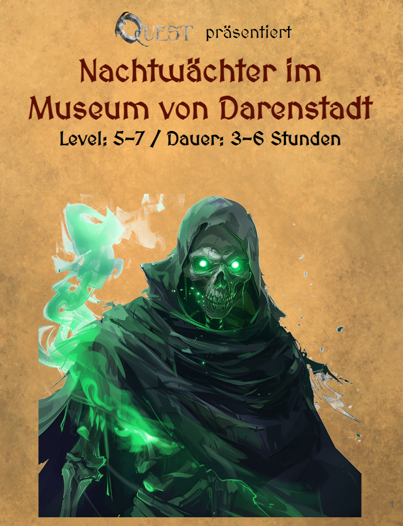 Quest Oneshot Abenteuer : Nachtwächter im Museum von Darenstadt | 5e