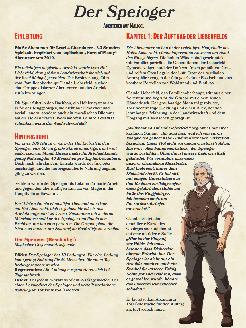 Quest Oneshot Abenteuer: "Der Speioger" | 5e