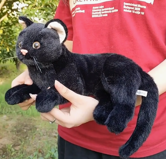 Schwarze Katze Familiar Stofftier | Kuscheltier