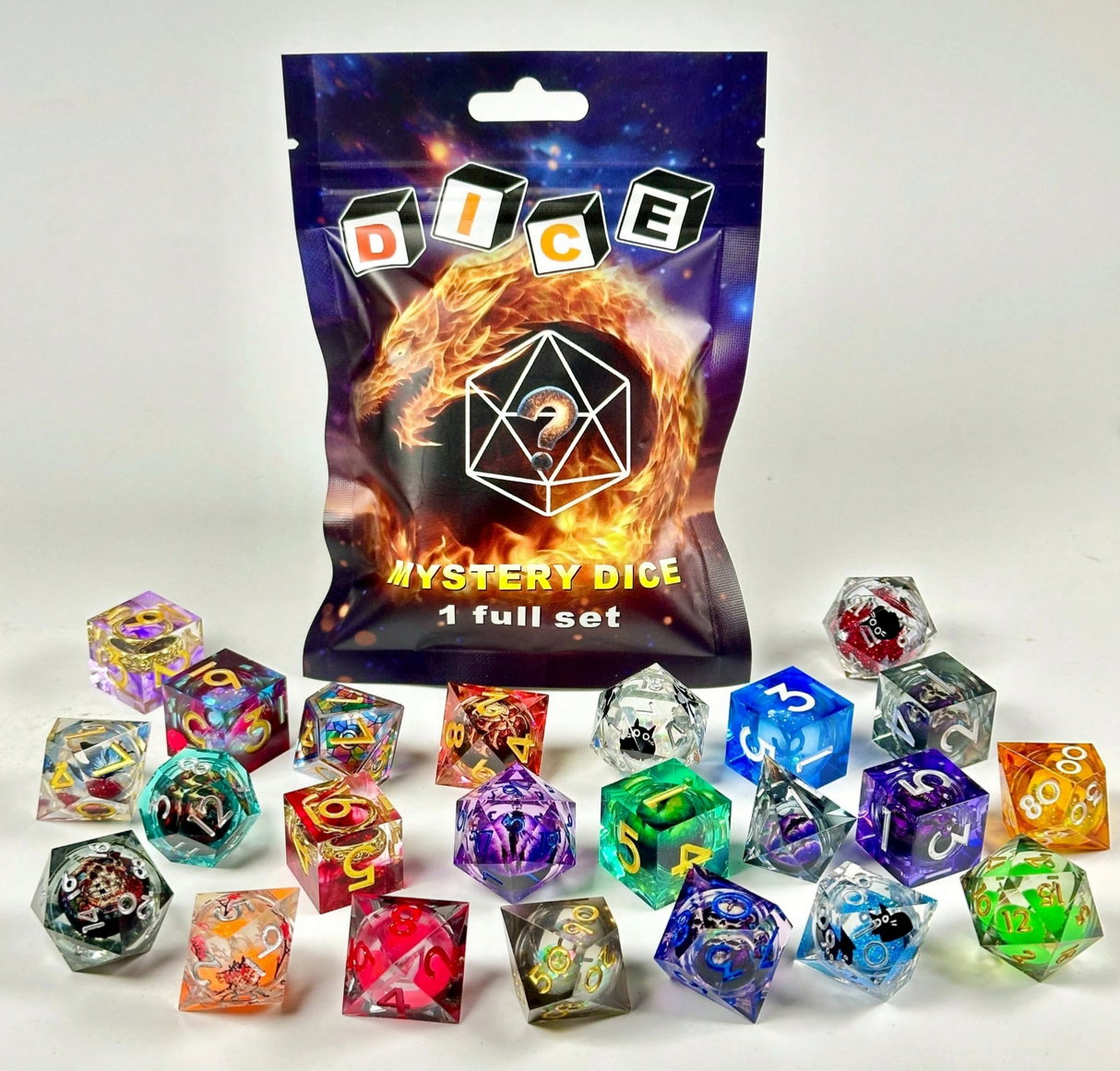 Premium Mystery Dice Set | 7 teiliges Würfelset