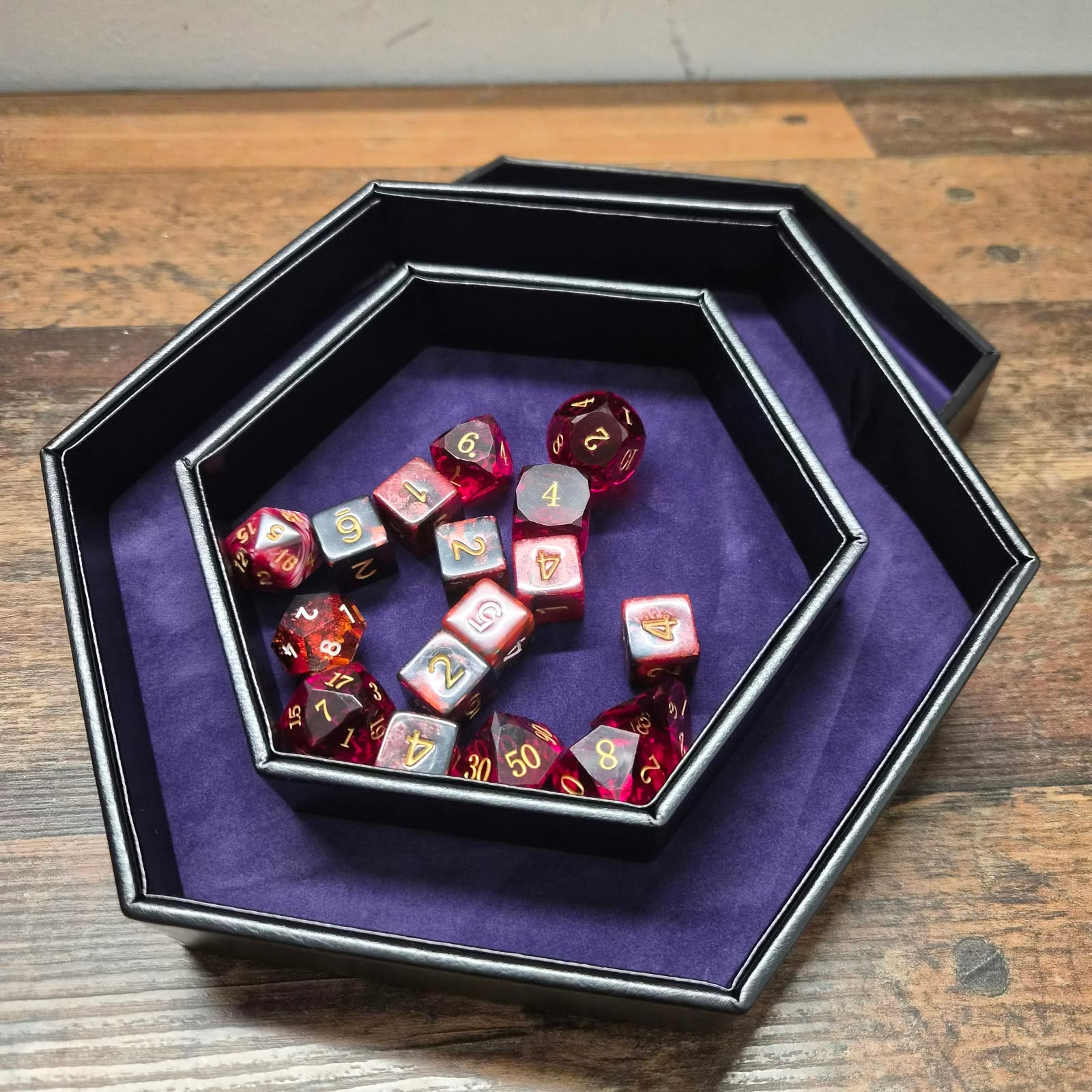 Premium XXL Dicetray mit Kunstlederbezug | Würfelbox Violet