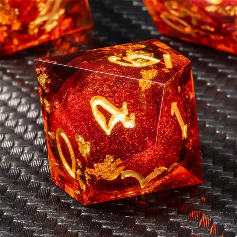 Glutstein - Diceset | 7-teiliges Würfelset