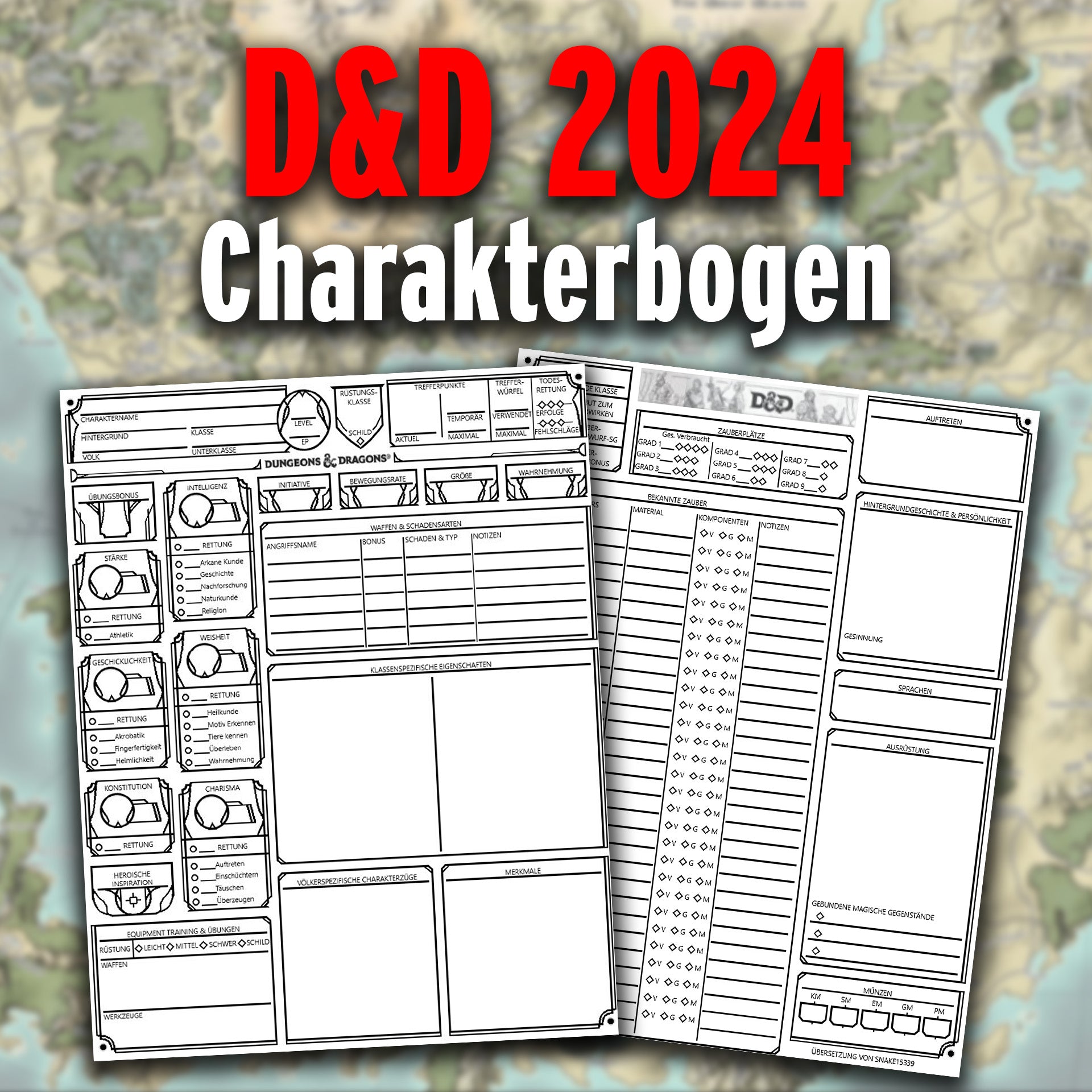 Charakterbogen D&D 2024 - Deutsche Übersetzung