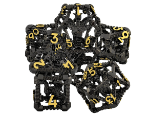 Drachen-Metallwürfel Ausgehöhlt Set 7-Teilig