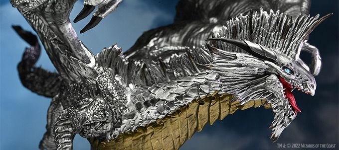 Adult Silver Dragon - D&D Icons of the Realms Premium Figure