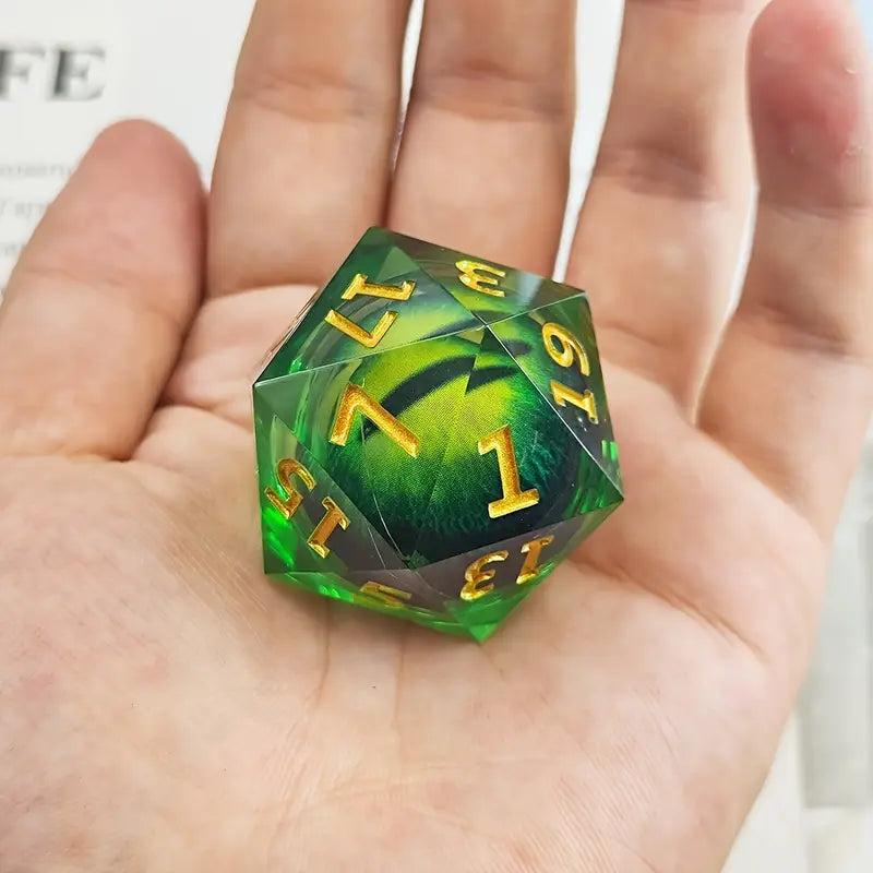Riesen DRACHENAUGEN D20 Würfel mit flüssigem Kern | Dice