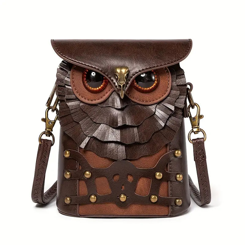 Eulen Umhängetasche | Tasche Braun
