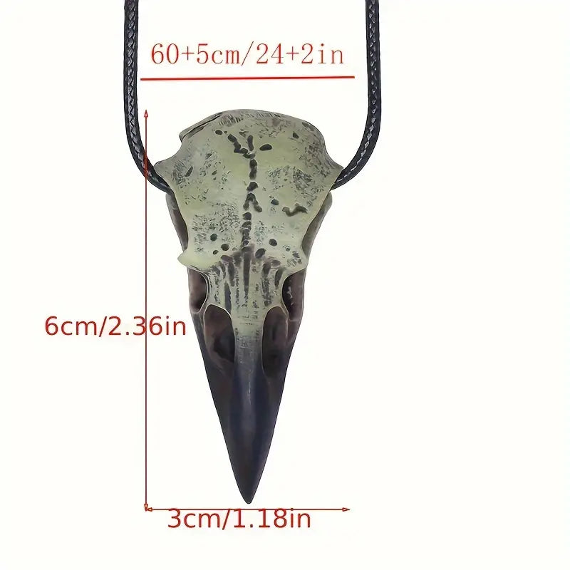 Großes Rabenkopf Amulett | Halskette