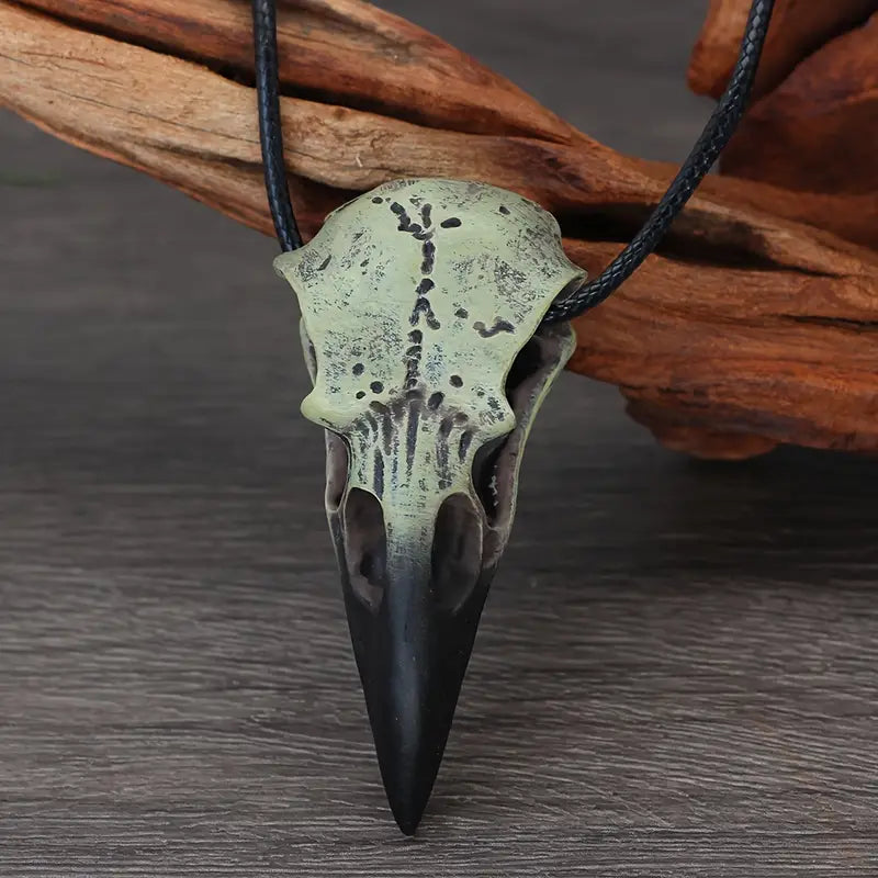 Großes Rabenkopf Amulett | Halskette