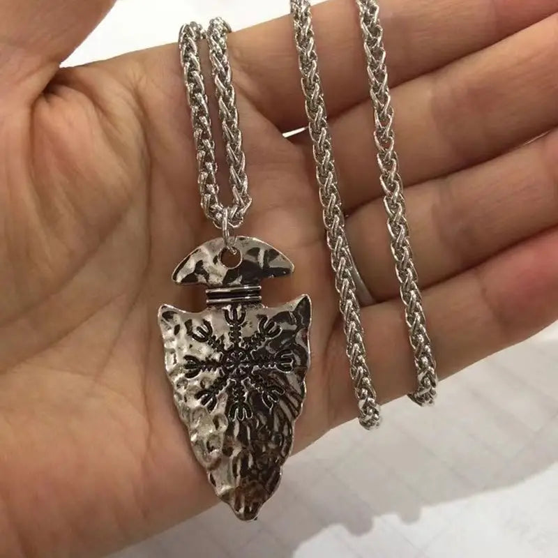 Runenstein Pfeilspitzen Kette | Halskette Silber