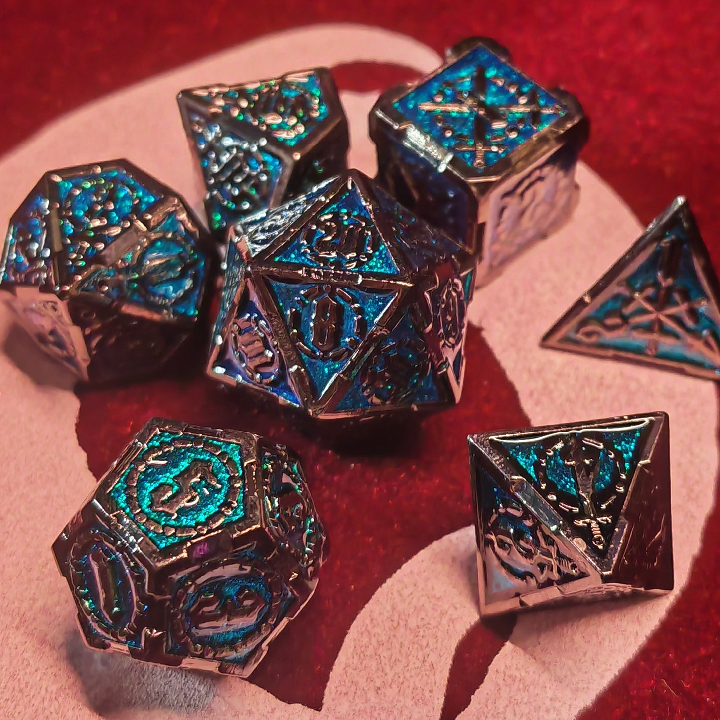 Magic Swordmaster | Metall Würfel | Set 7-Teilig