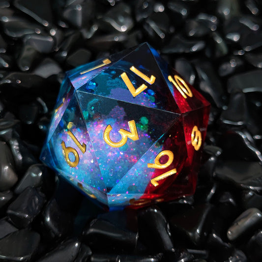 Riesen SPACE D20 Würfel mit flüssigem Kern | Dice