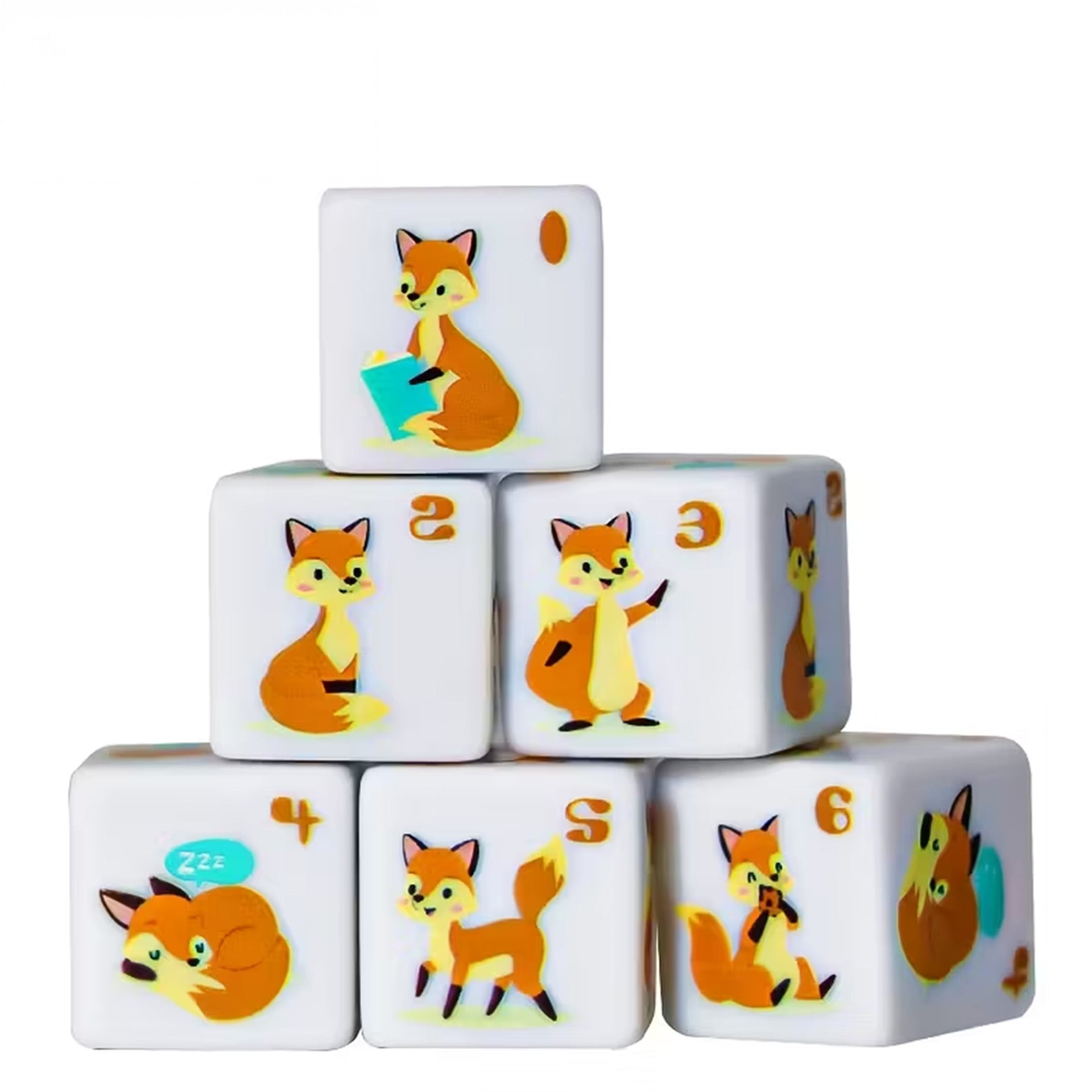 Foxdice D6 Set - Blau | 12x Fuchs Würfelset | Dice