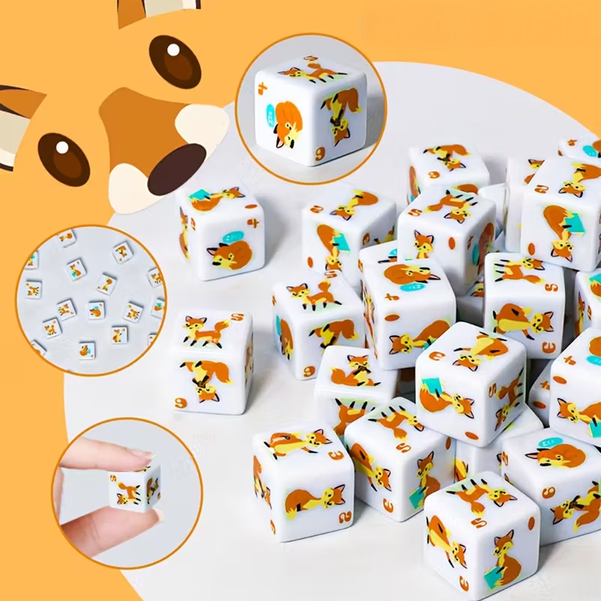 Foxdice D6 Set - Blau | 12x Fuchs Würfelset | Dice