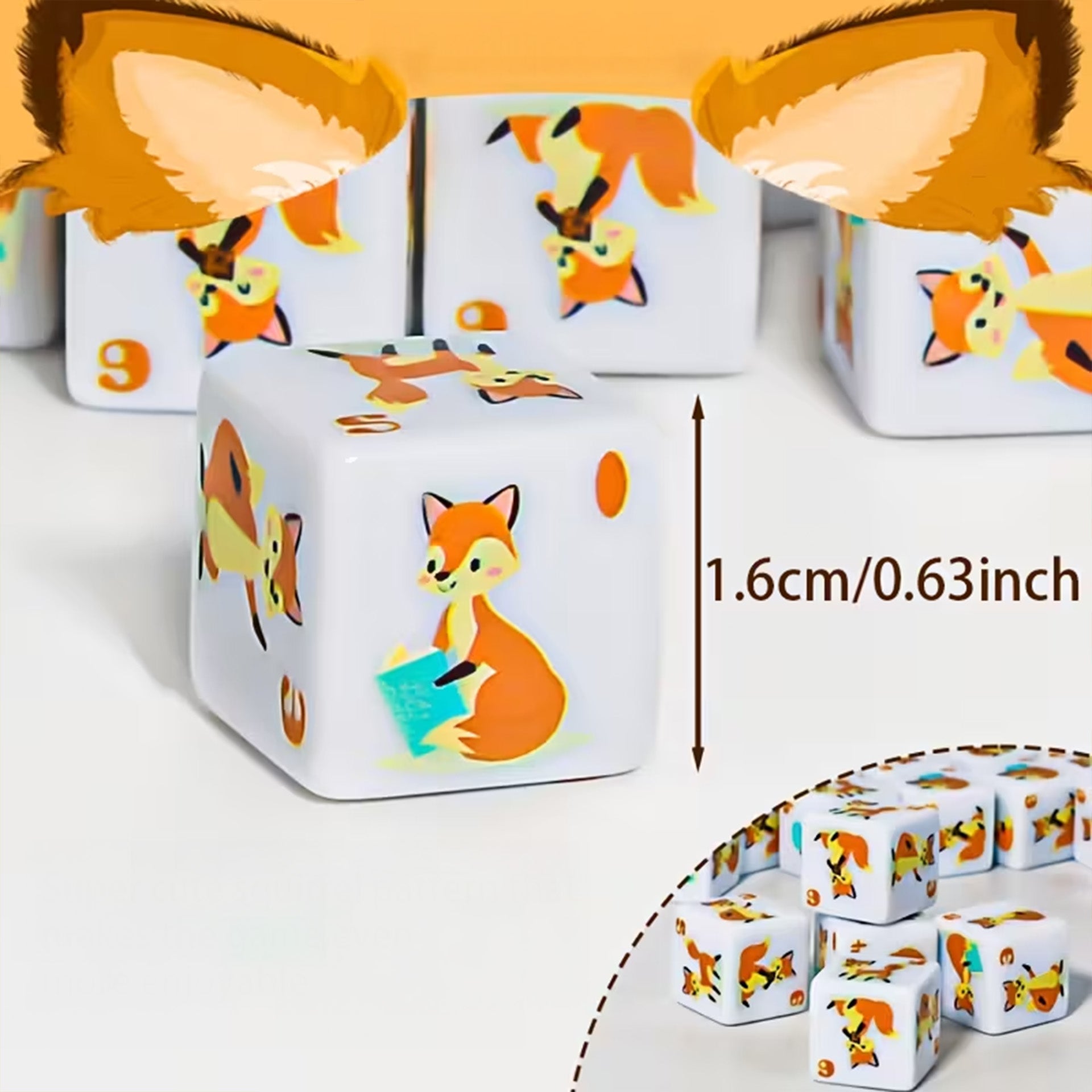 Foxdice D6 Set - Blau | 12x Fuchs Würfelset | Dice