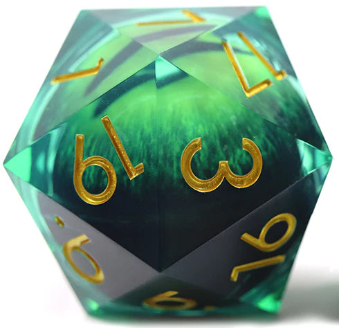 Riesen DRACHENAUGEN D20 Würfel mit flüssigem Kern | Dice