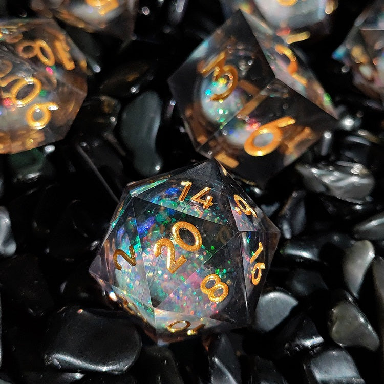 Galaxy Würfelset mit flüssigen Kern | 7-teiliges Würfelset