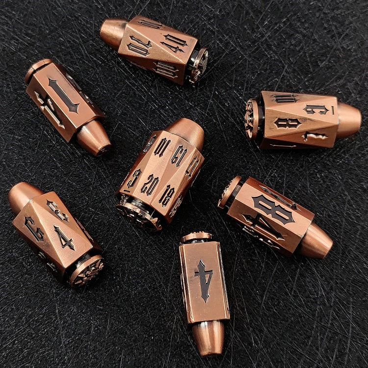 Gunslinger Würfelset | Kupfer | 7-teiliges Würfelset