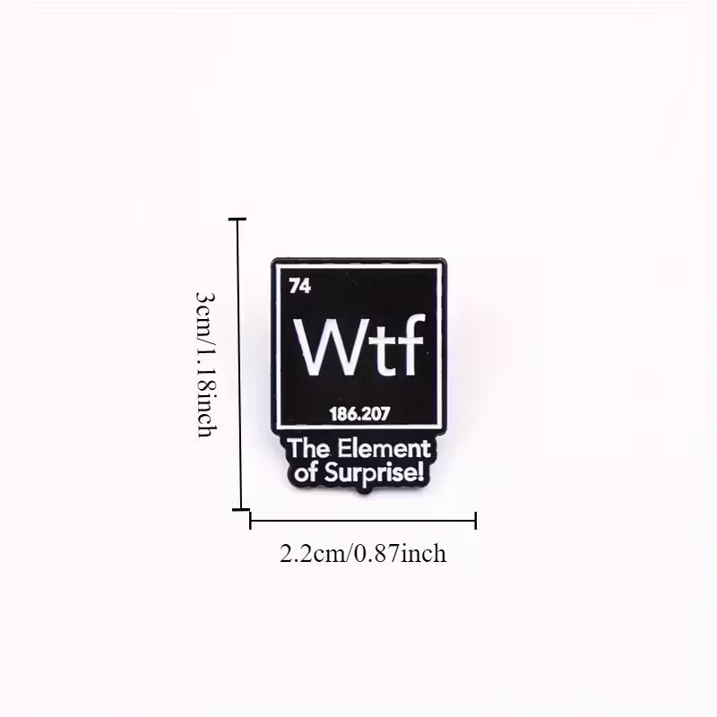 Anstecker " WTF ! " The Element of Surprise