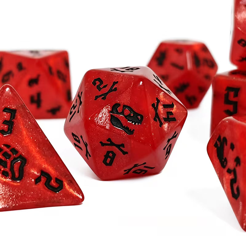 Jurassic Dino Diceset | 7-teiliges Würfelset