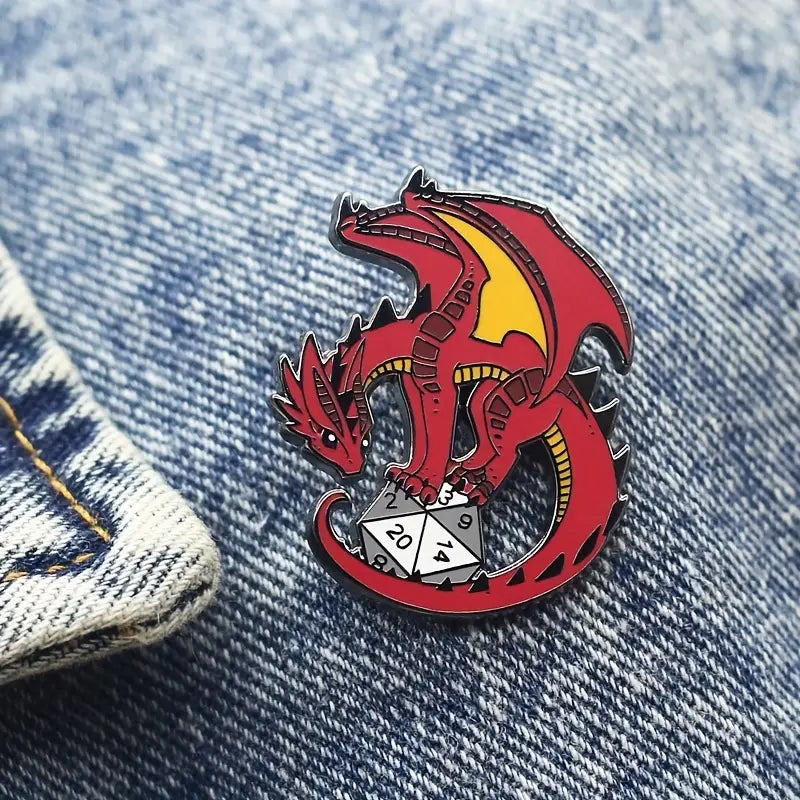 Red Dragon | Drache Anstecker Pin aus Metall