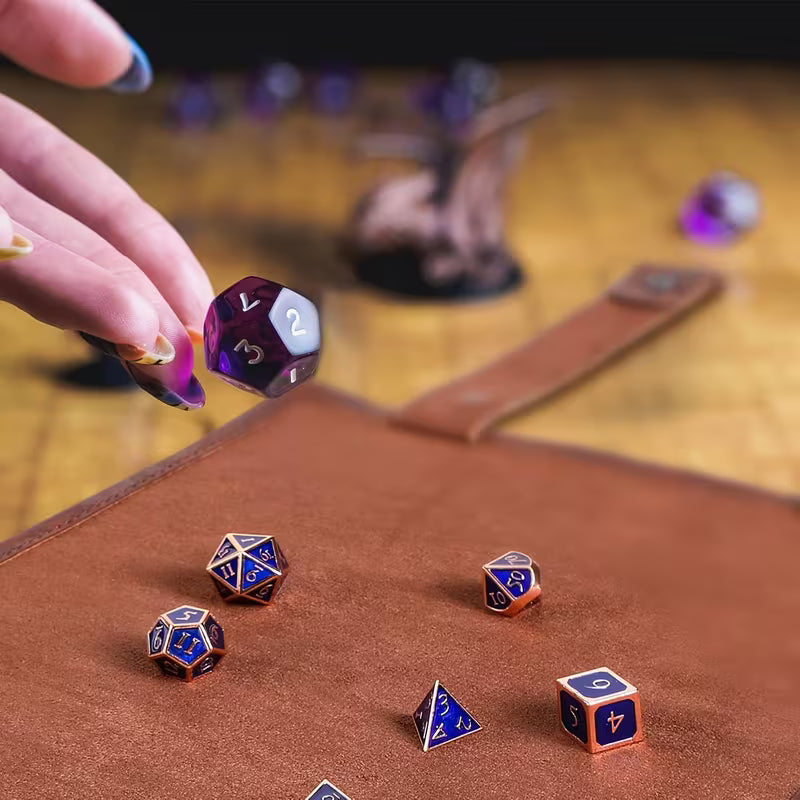 Dicetray Rolle mit Würfelfach | Würfelbox Braun PU Leder