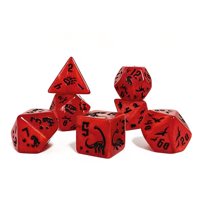 Jurassic Dino Diceset | 7-teiliges Würfelset