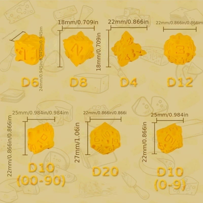 Käse Dice | 7 teiliges Würfelset