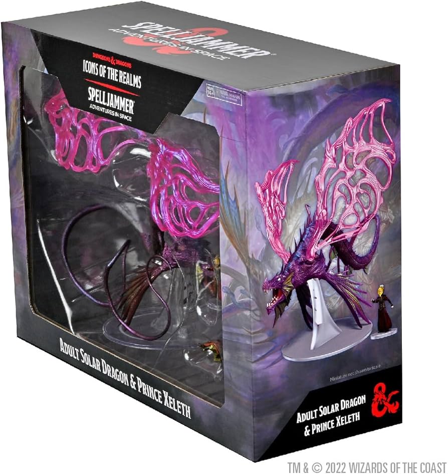 D&D Icons of the Realms: Spelljammer Adventures in Space - Adult Solar Dragon & Prince Xeleth Set 24
