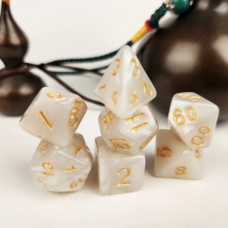 Marmor White | 7-teiliges Diceset