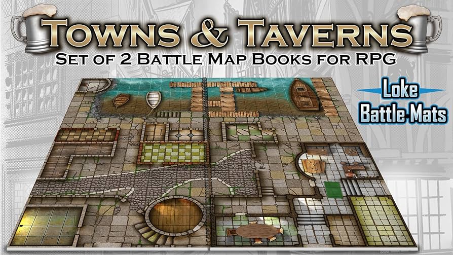 Towns & Taverns (EN) - Books of Battle Maps / 2er Set