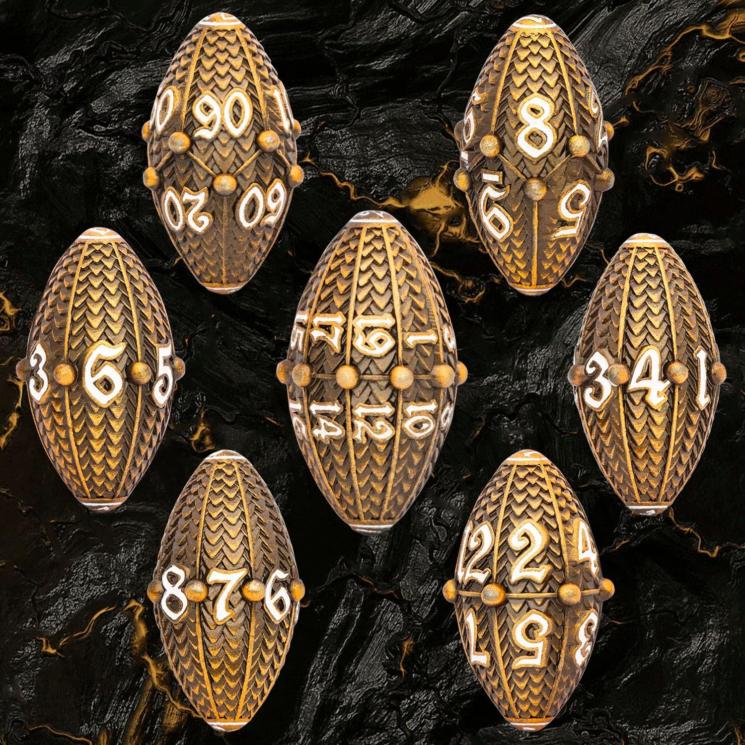 Drachenei Dice | 7 teiliges Großwyrm Würfelset