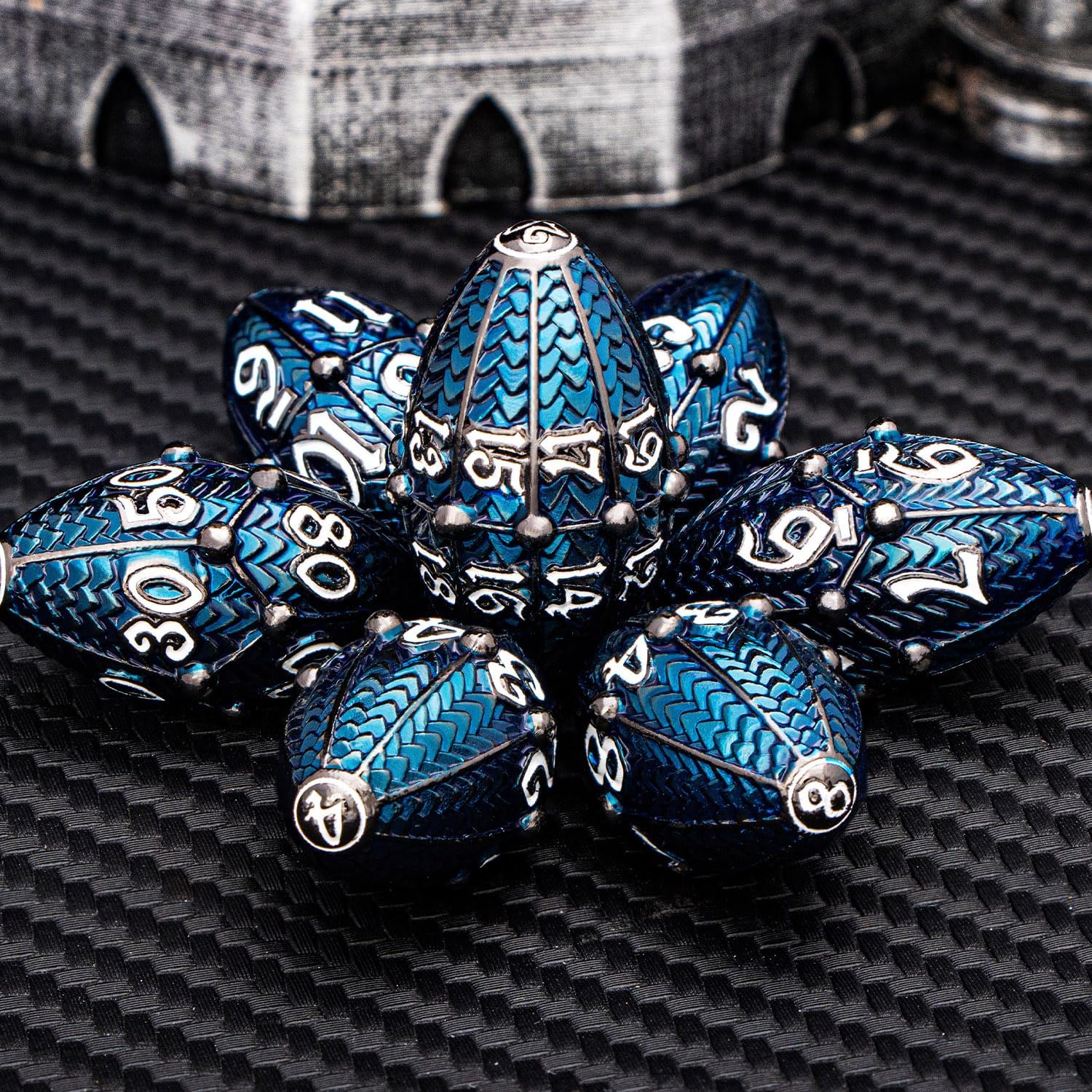 Drachenei Dice | 7 teiliges Großwyrm Würfelset