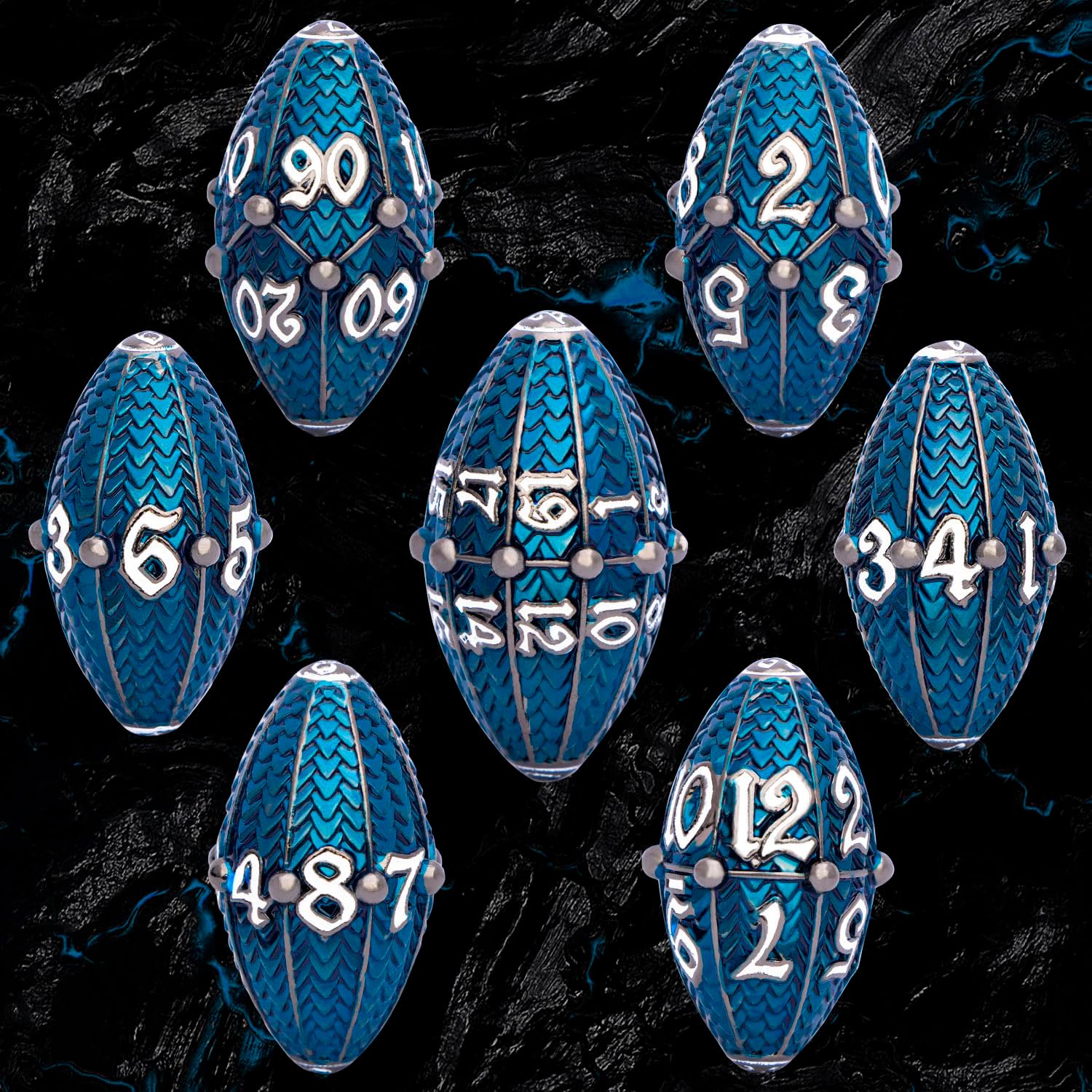 Drachenei Dice | 7 teiliges Großwyrm Würfelset