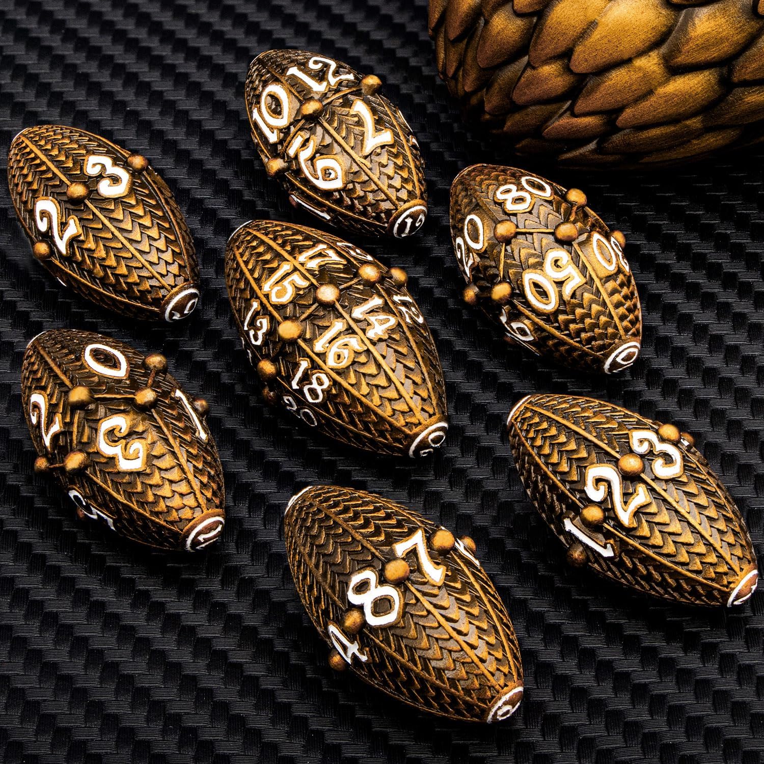 Drachenei Dice | 7 teiliges Großwyrm Würfelset