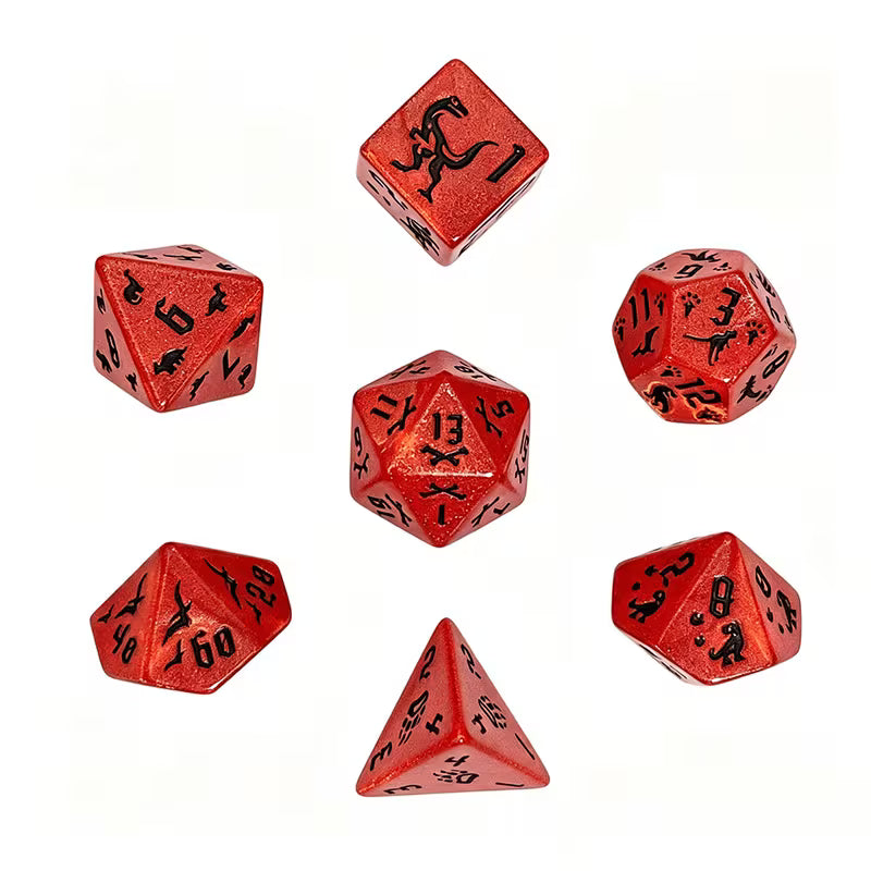 Jurassic Dino Diceset | 7-teiliges Würfelset
