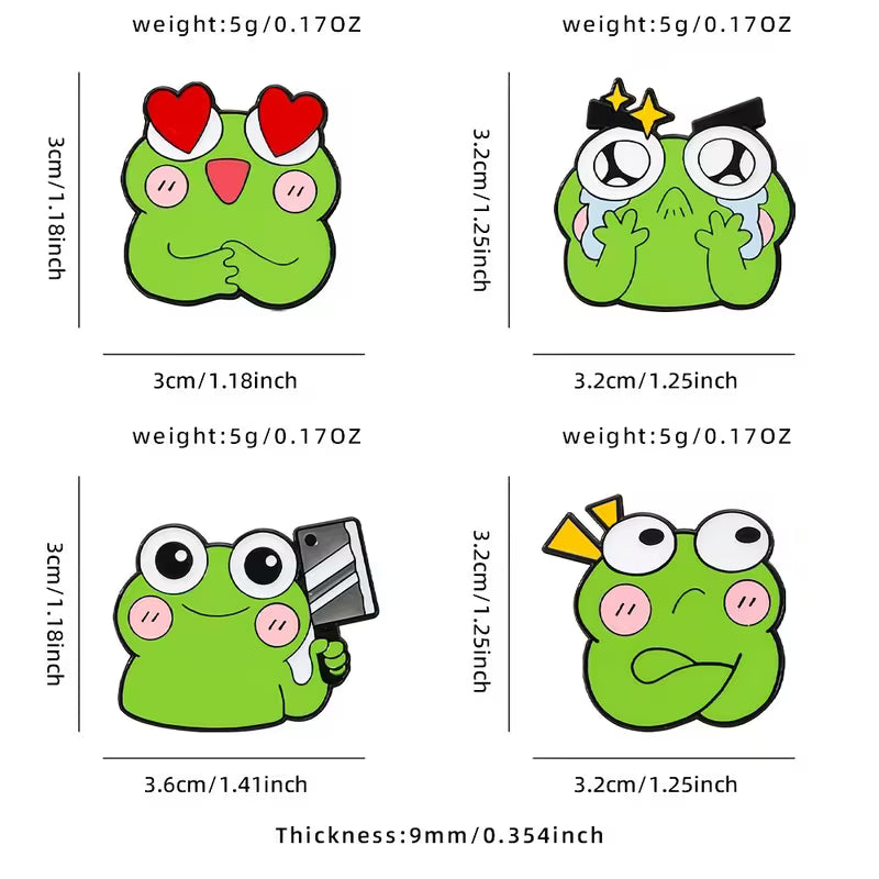 Froggo Anstecker 4x Set | Emaille Brosche | Anstecker