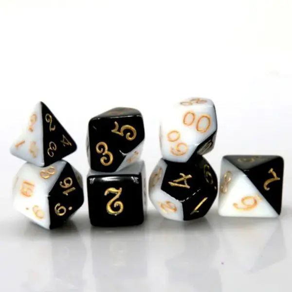 Black & White Dice | 7-teiliges Würfelset